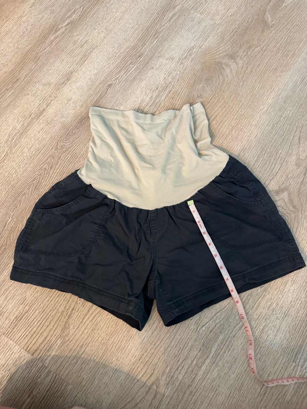 Dark grey maternity shorts